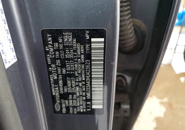 Hyundai Tucson cena 32000 przebieg: 70465, rok produkcji 2017 z Świdnik małe 79